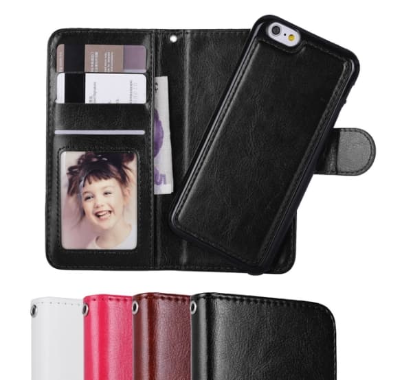 iPhone 6/6S - Plånboksfodral / Magnet Skal 2 in 1 - Välj Färg!