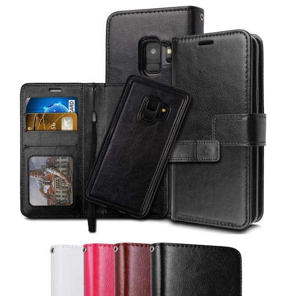 Samsung S9 - Plånboksfodral / Magnet Skal 2 in 1 - Svart Svart