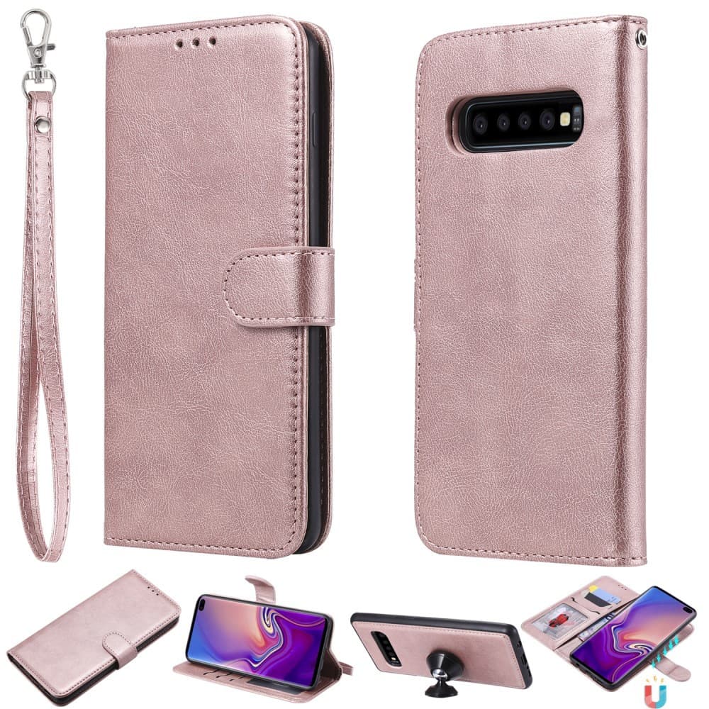 Samsung Galaxy S10 Plus - Plånboksfodral/Magnet Skal - Roséguld