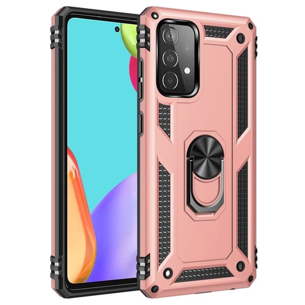 Samsung Galaxy A52 / A52s - Hybrid Armor Ring Skal - Roséguld
