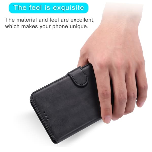 Realme C21 - Solid Läder Fodral - Svart