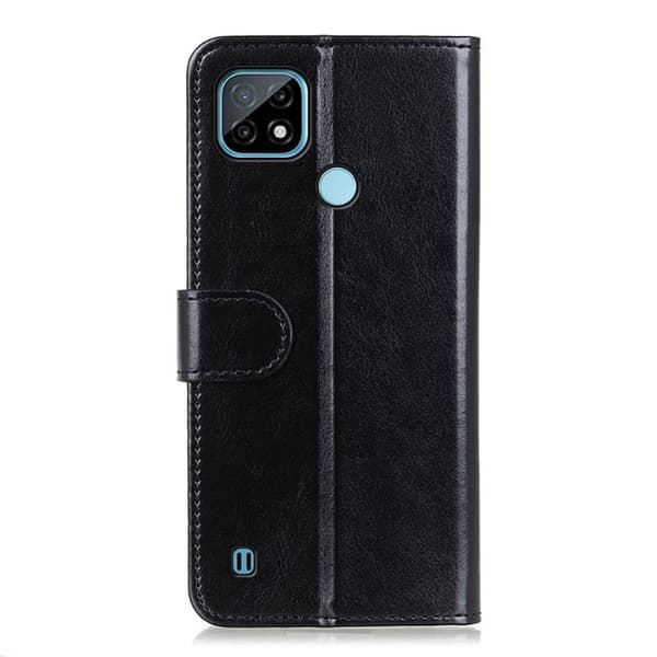 Realme C21 - Crazy Horse Läder Fodral - Svart