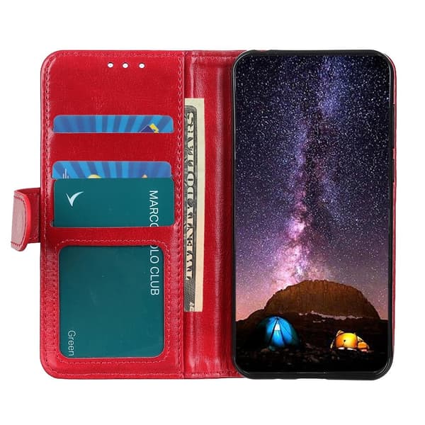 Realme C21 - Crazy Horse Läder Fodral - Röd