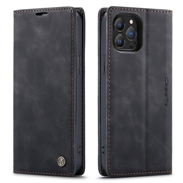 CASEME iPhone 13 Pro Max premium plånboksfodral - Svart