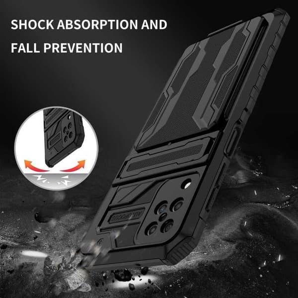 Samsung A12 Stöttåligt Skal Kickstand & Kortfack ThinArmor V3