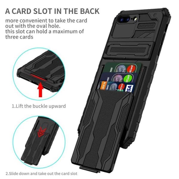 iPhone 7 Plus / 8 Plus Stöttåligt Skal Kickstand & Kortfack ThinArmor V3