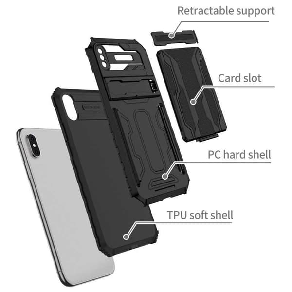 iPhone XS Max Slagfast Shell Kickstand & kortrum ThinArmor V3