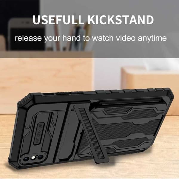 iPhone XS Max Slagfast Shell Kickstand & kortrum ThinArmor V3