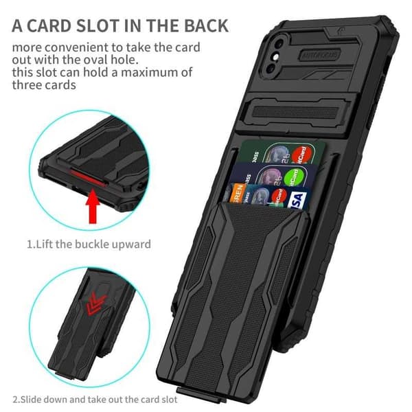 iPhone XS Max Slagfast Shell Kickstand & kortrum ThinArmor V3
