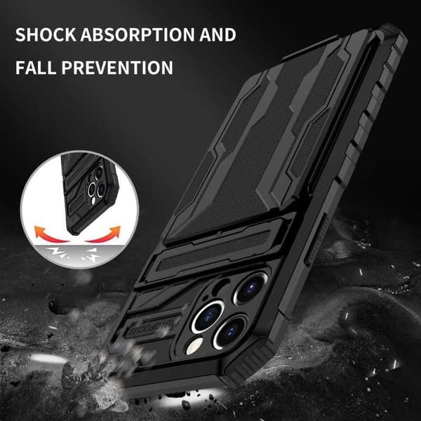 iPhone 12 Pro Max Slagfast Shell Kickstand & kortrum ThinArmor V3
