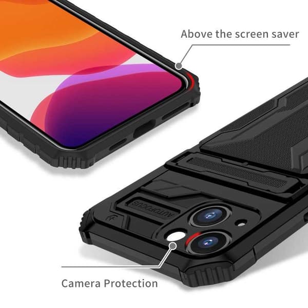 iPhone 13 Stöttåligt Skal Kickstand & Kortfack ThinArmor V3