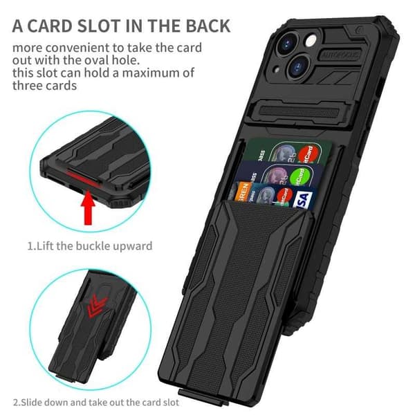 iPhone 13 Stöttåligt Skal Kickstand & Kortfack ThinArmor V3