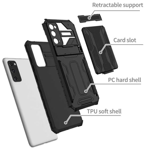 Samsung S20 FE Stöttåligt Skal Kickstand & Kortfack ThinArmor V3