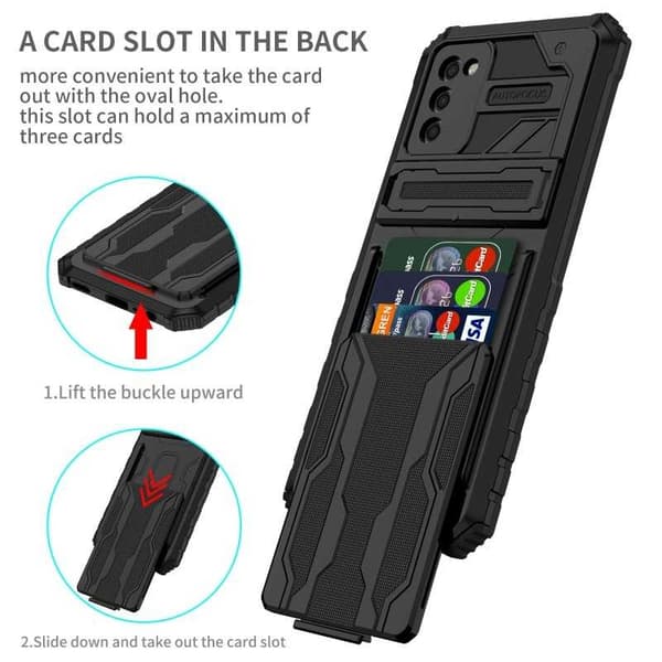 Samsung A02s stødsikkert cover Kickstand & kortrum ThinArmor V3
