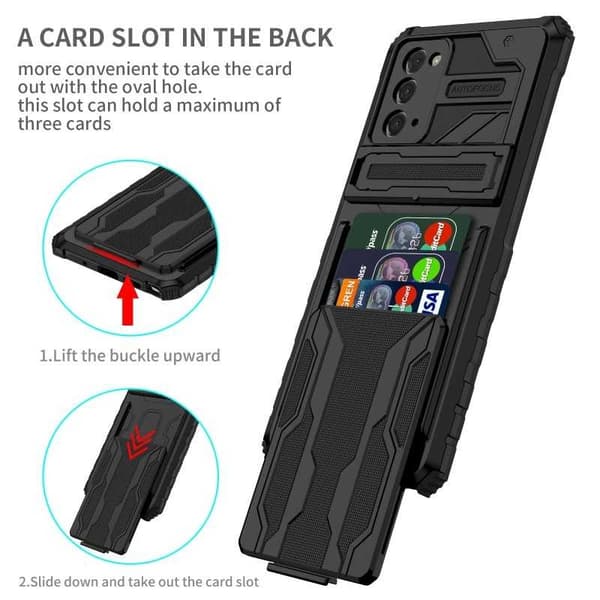 Samsung Note 20 stødsikkert cover Kickstand & kortrum ThinArmor V3