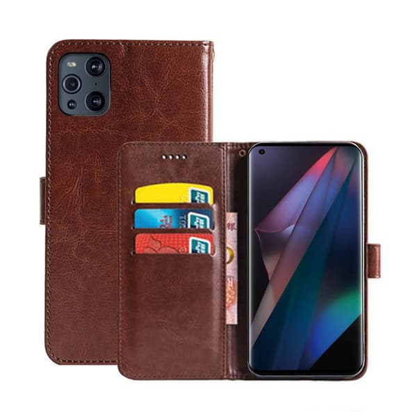 Wallet Cover 3-kort Oppo Find X3 Pro 5G : farve - brun