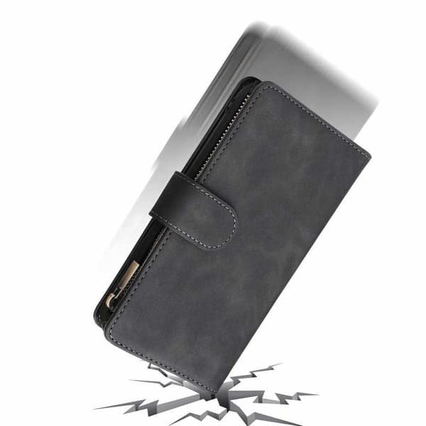 iPhone XR multifunktionelt pung etui Lynlås 8-rum
