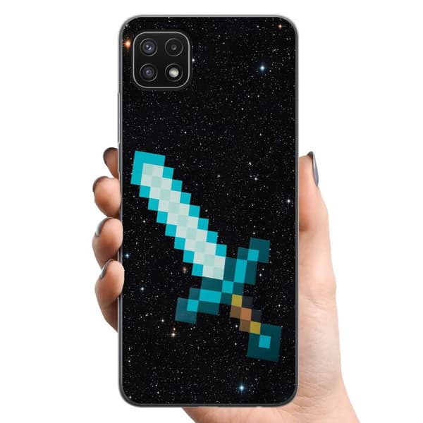 Samsung Galaxy A22 5G TPU Mobilcover Minecraft Sværd