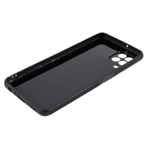 SKALO Samsung A22 4G Carbon Fiber TPU-suojakuori - Musta