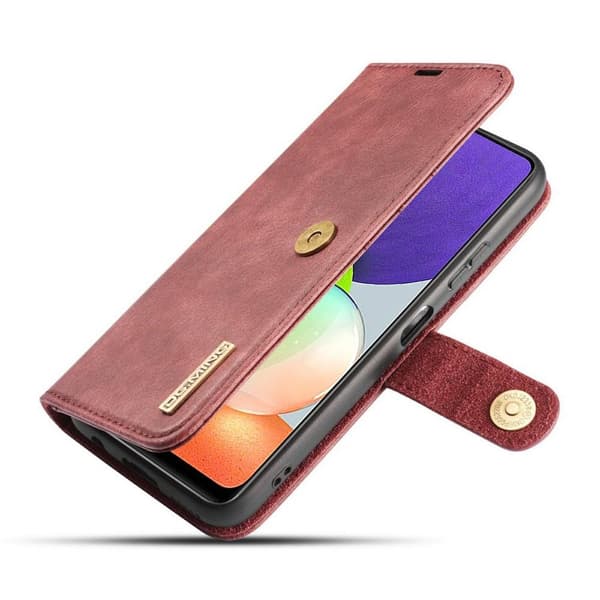 DG MING Samsung A22 4G 2-in-1 magneetti lompakkokotelo - Punainen
