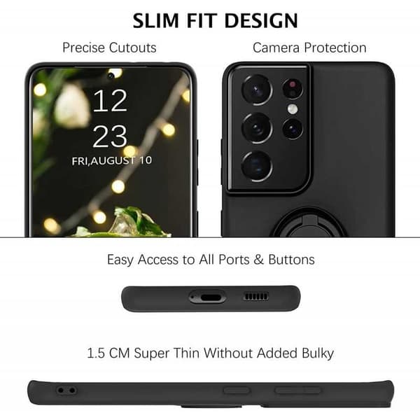 Samsung S21 Ultra iskunkestävä kotelo CamShield-renkaan pidikkeellä