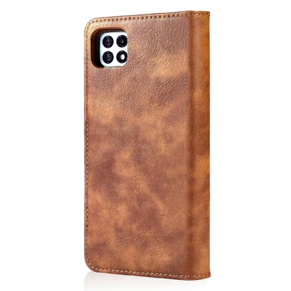 DG MING Samsung A22 5G 2-i-1 Magnet Pungetui - Lys brun