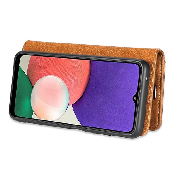 DG MING Samsung A22 5G 2-i-1 Magnet Pungetui - Lys brun