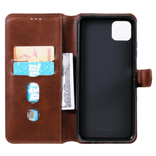 SKALO Samsung A22 5G Classic Lompakkokotelo - Ruskea