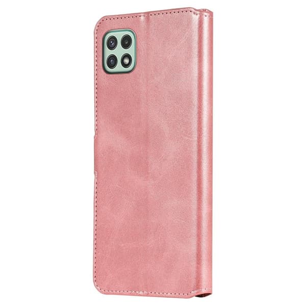 SKALO Samsung A22 5G Classic Pungetui - Rosa guld