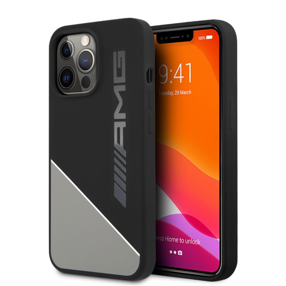 AMG iPhone 13 Pro Max Skal Liquid Silicone Two Tone Grå