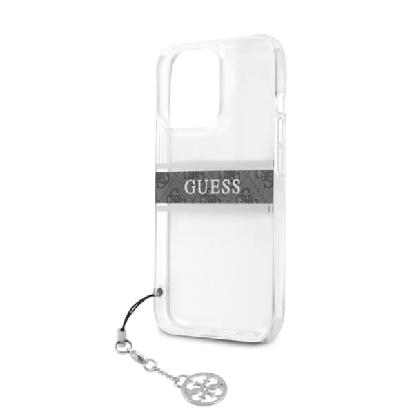 Guess iPhone 13 Pro Skal Stripe Charm Grå