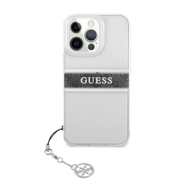 Guess iPhone 13 Pro Skal Stripe Charm Grå