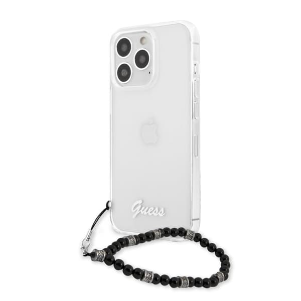 Guess iPhone 13 Pro Max Kuori Pearl Handle Script Logo Musta