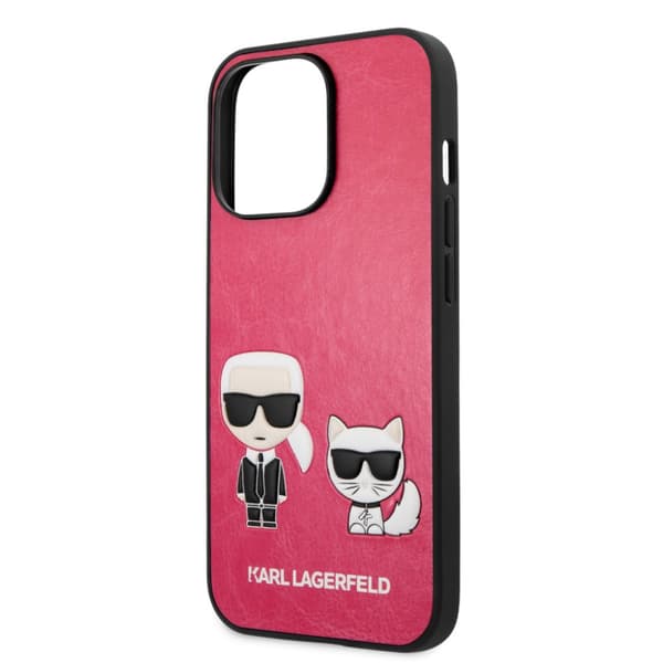 Karl Lagerfeld iPhone 13 Pro Skal Karl & Choupette Embossed Fuschia