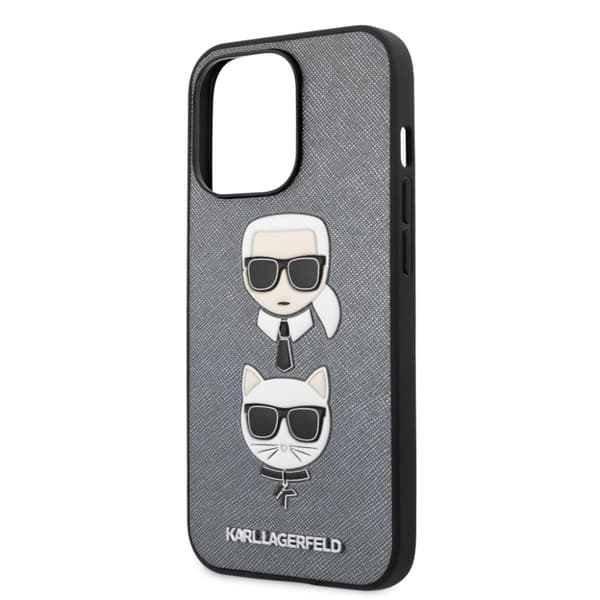 Karl Lagerfeld iPhone 13 Pro Cover Saffiano Sølv