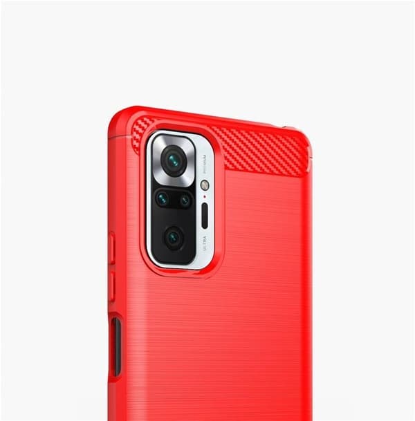 SKALO Xiaomi Redmi Note 10 Pro Armor Carbon Iskunkestävä TPU suojakuori
