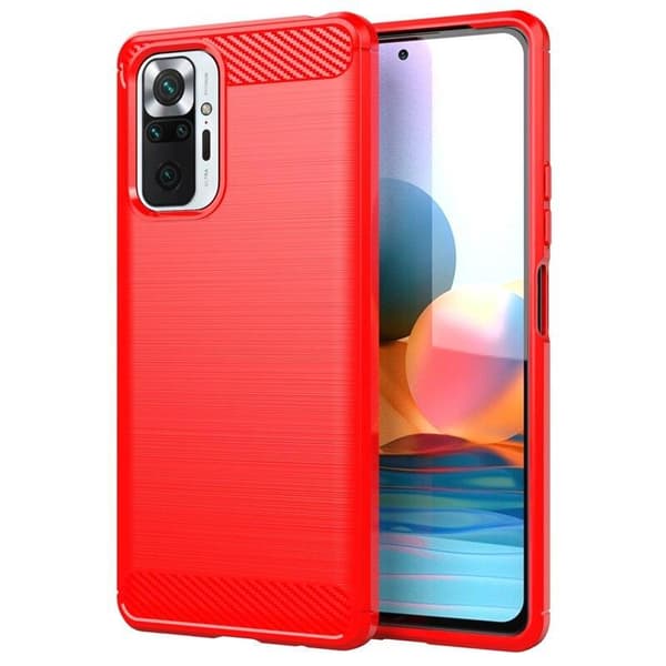 SKALO Xiaomi Redmi Note 10 Pro Armor Carbon Iskunkestävä TPU suojakuori