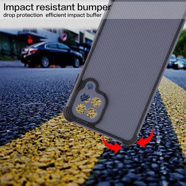 SKALO Samsung A22 4G Armor Hybrid Bumper Cover - Sort