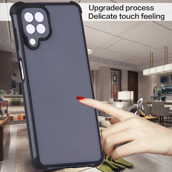 SKALO Samsung A22 4G Armor Hybrid Bumper Cover - Sort