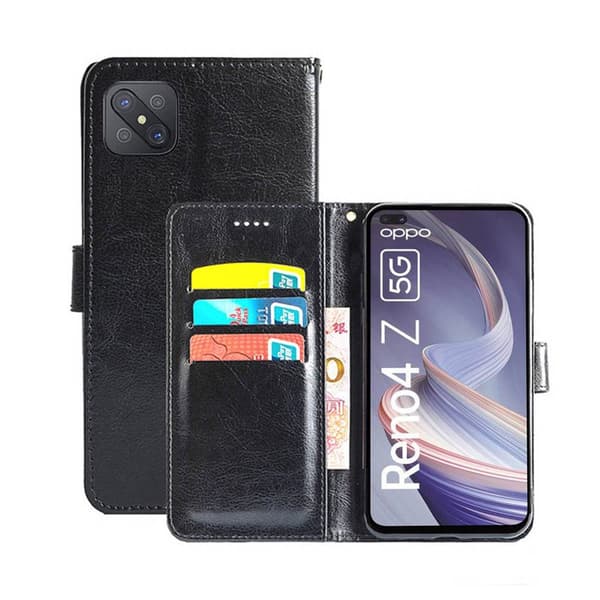 Mobilplånbok 3-kort Oppo Reno4 Z 5G : Färg - Svart