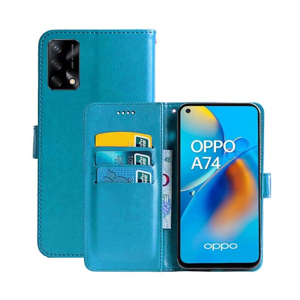 Lommebokdeksel 3-kort Oppo A74 4G : Farge - Lyse blå