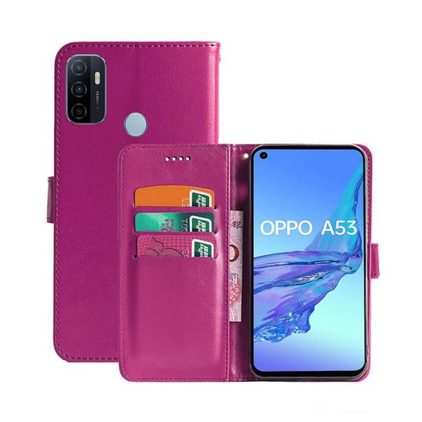 Lompakkokotelo 3-kortti Oppo A53 4G : väri - pinkki