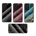 Miniatyrbillede 1 af 6: Samsung S21 Plus Marble Shell 9H hærdet glas tilbage Glassback® V2