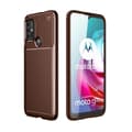 Pikkukuva 1 / 2: SKALO Moto G30 Carbon Fiber TPU-suojakuori - Ruskea
