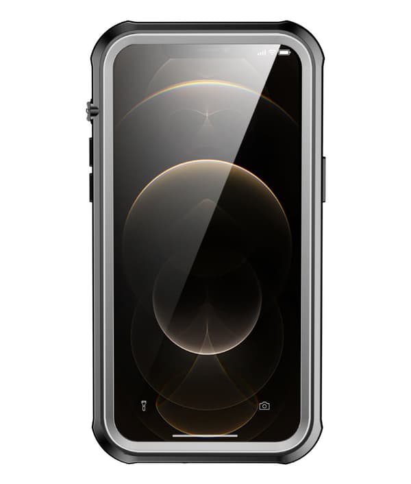 INF iPhone 13/13 Pro vandtæt etui sort / grå / gennemsigtig