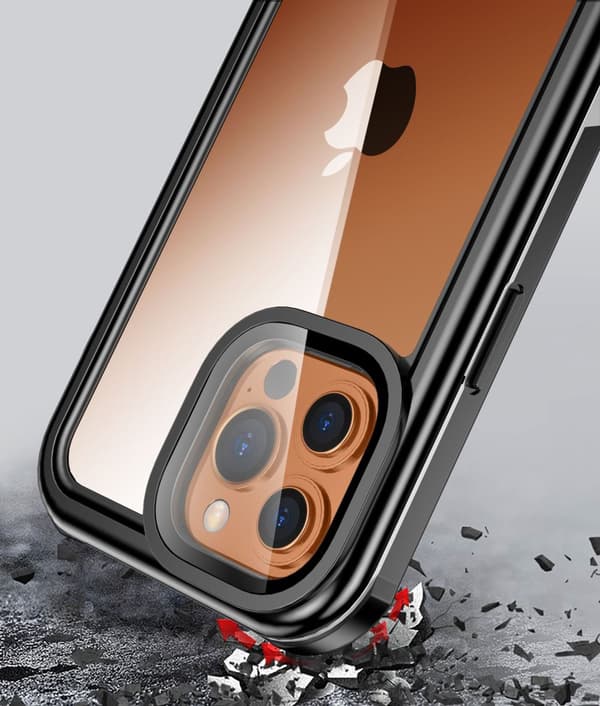 INF iPhone 13/13 Pro vandtæt etui sort / grå / gennemsigtig