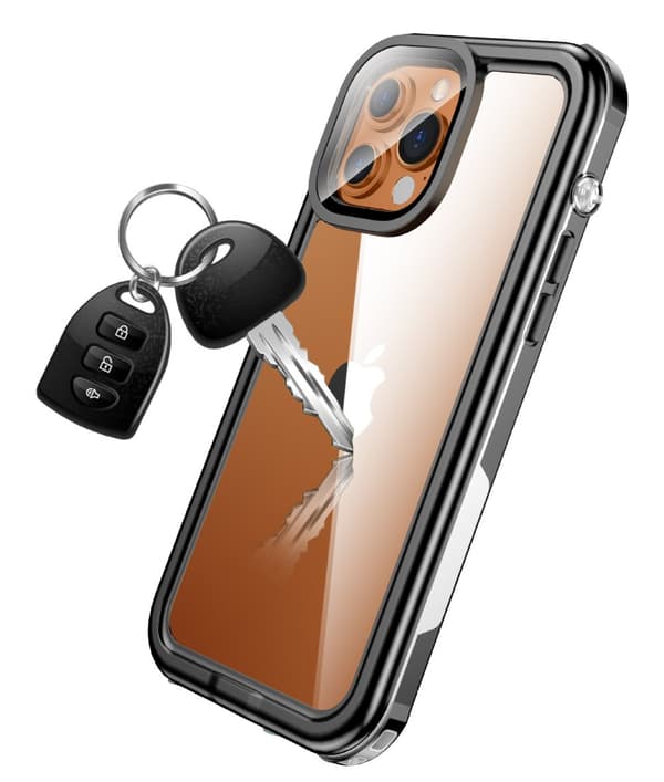 INF iPhone 13/13 Pro vandtæt etui sort / grå / gennemsigtig