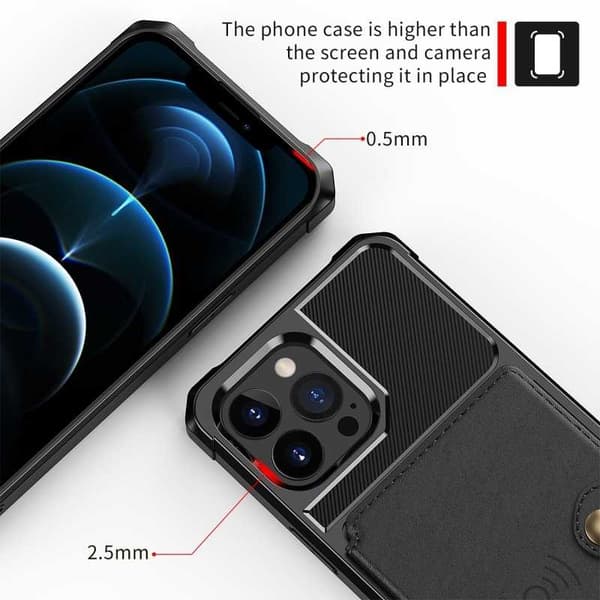 iPhone 13 Pro Shockproof Premium Cover 4-KOMPARTMENT Solid V3