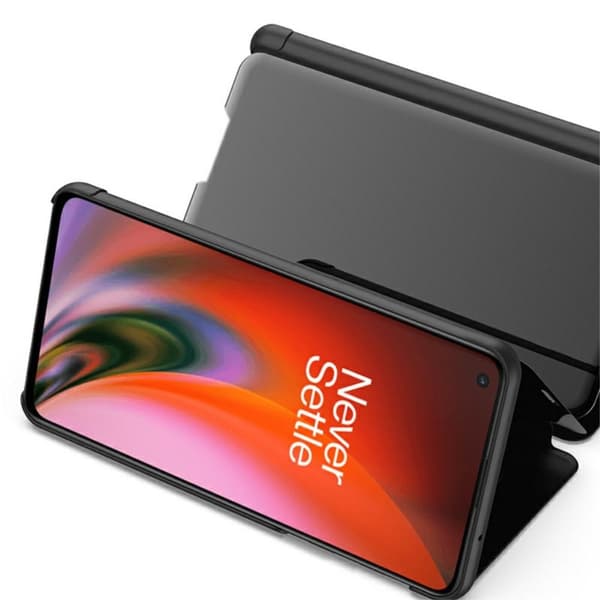 SKALO OnePlus Nord 2 Clear View Mirror Etui - Sort