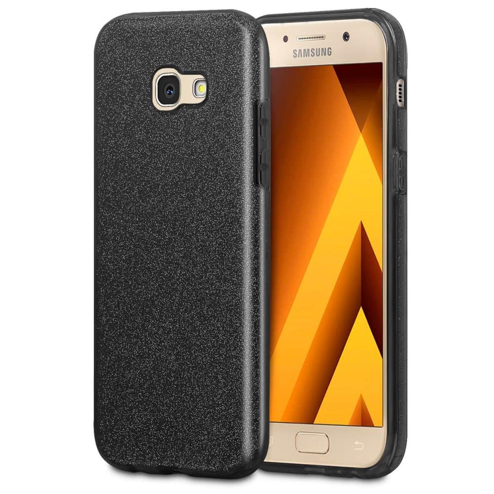 Skala för Samsung Galaxy A7 (2017) Skinande TPU bling 3 I ett Etui Glitter Grå